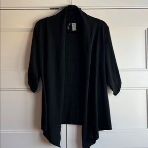 Black Open Front Cardigan‎